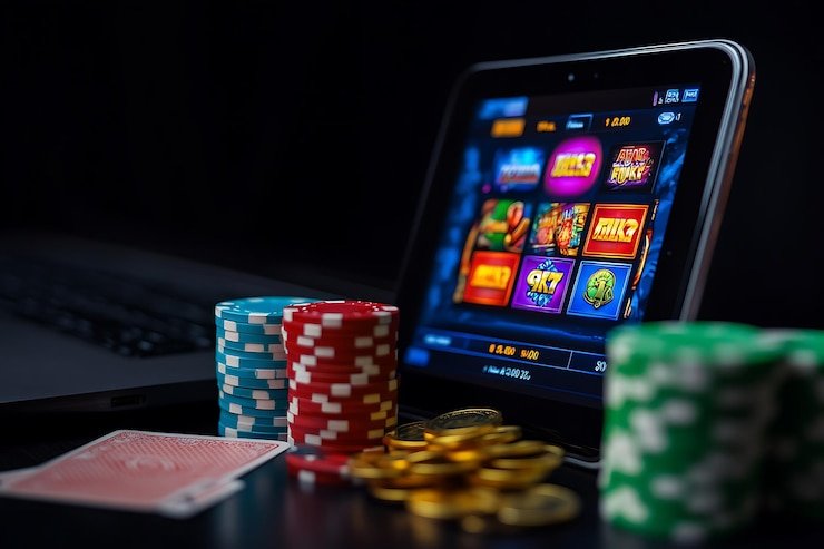 Permainan blackjack dealer langsung di akar 69 dengan kartu dan chip